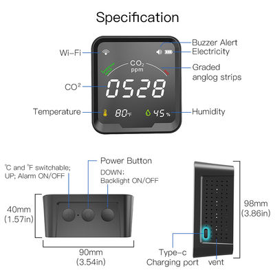 Детектор 3 СО2 Wifi умный в 1 с дисплеем Oled
