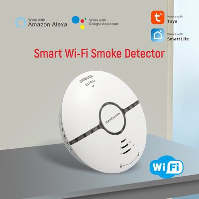 Индикатор дыма управлением светоэлектрический оптически WIFI приложения Tuya умный для домашней безопасности