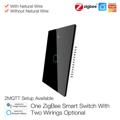 Переключатель стены Zigbee умный Wifi отсутствие панели экрана нейтрального касания стеклянной